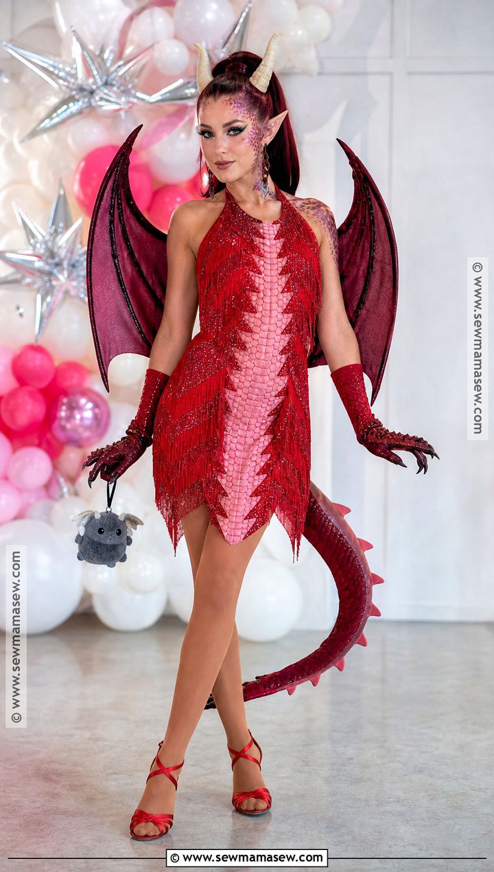 Shrek Dragon Costume With Red Fringe Dress - 35 shrek dragon costume ideas