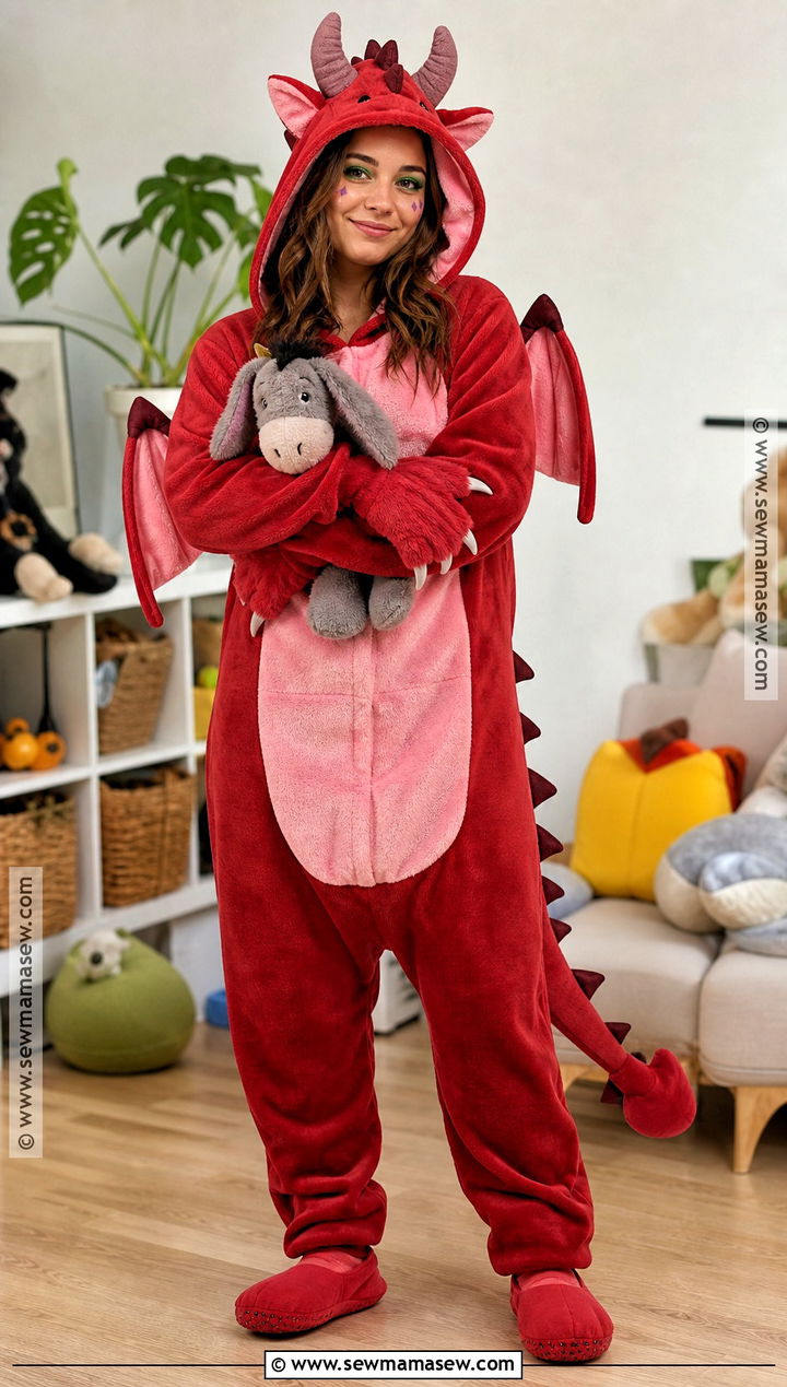 Shrek Dragon Costume With Red Pajama Onesie - 35 shrek dragon costume ideas