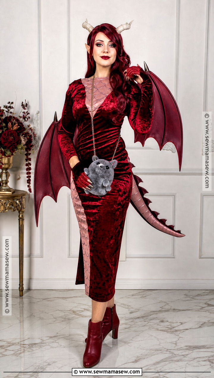 Shrek Dragon Costume With Velvet Midi Dress - 35 shrek dragon costume ideas