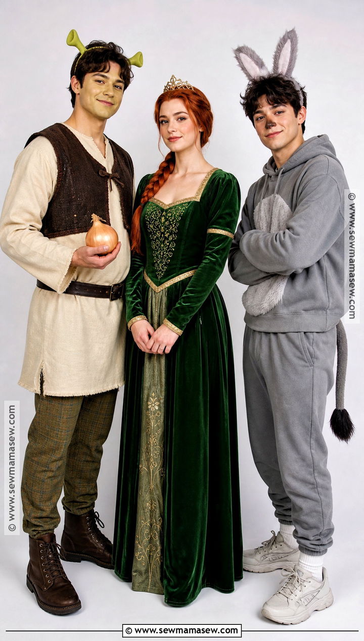 Shrek Fiona And Donkey Halloween Outfit - 30 3 Ppl Halloween Outfits