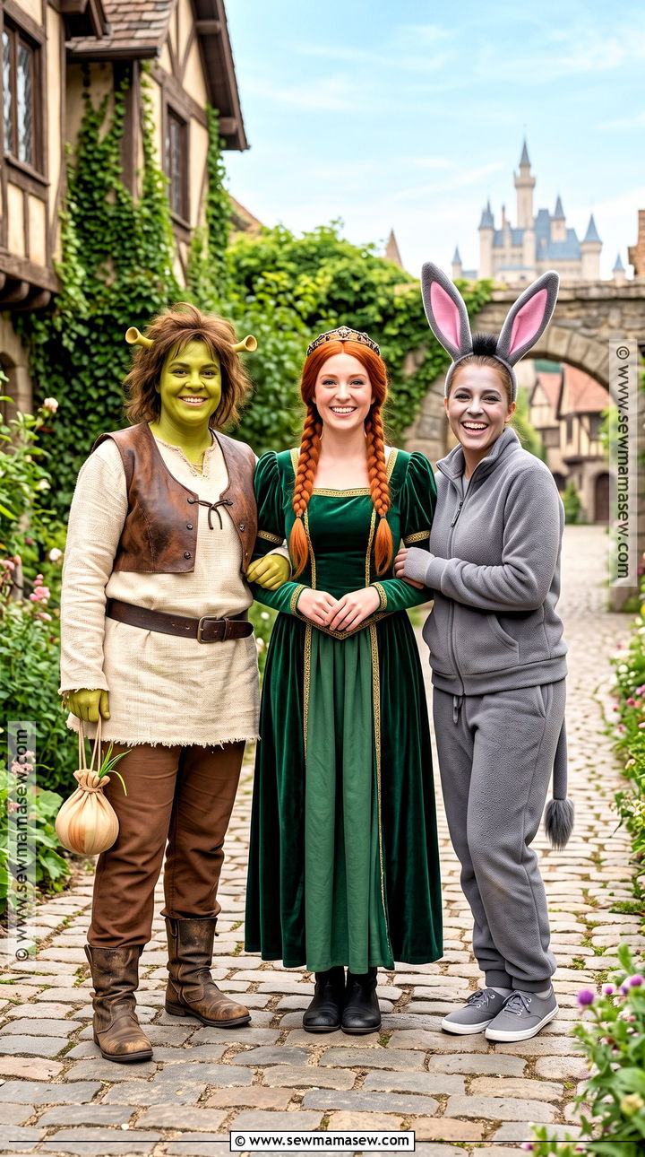 Shrek Fiona And Donkey Trio Costume - 45 iconic trio halloween costumes