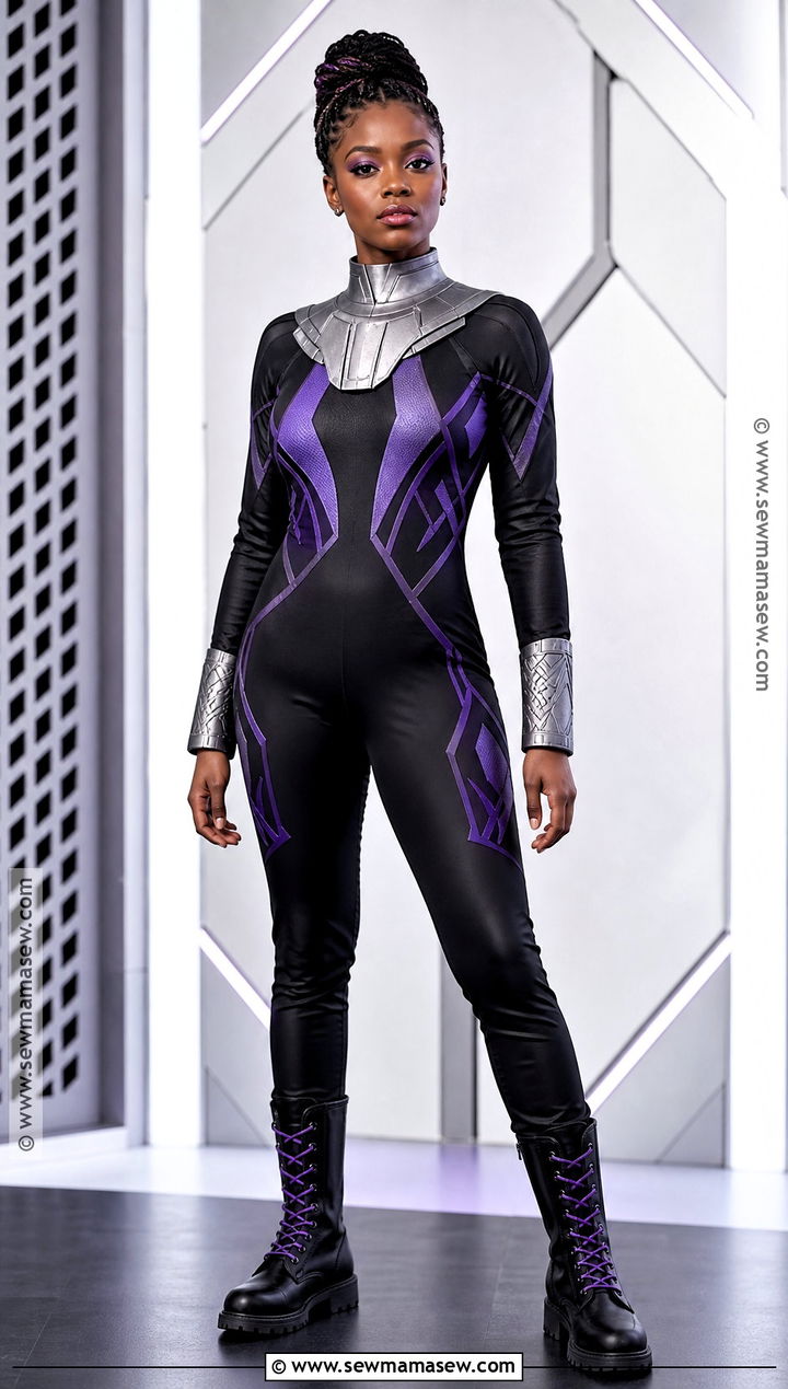 Shuri Black Panther Costume With Purple Armor - 30 Female Superhero Costumes