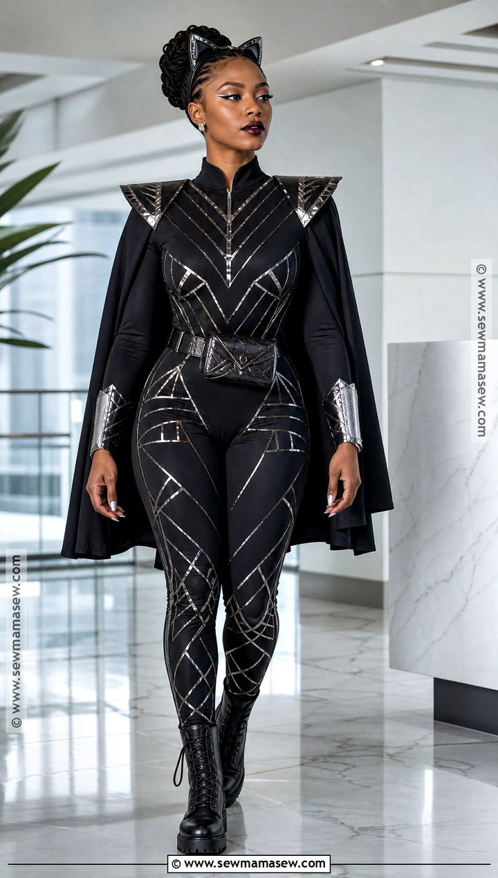 Shuri Black Panther Costume With Silver Details - 30 Marvel Halloween Costumes for Women