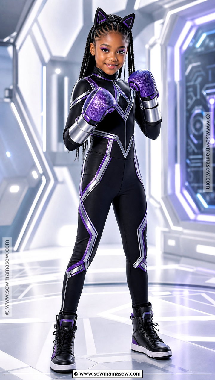 Shuri Black Panther Costume With Silver Details - 30 girl superhero costumes