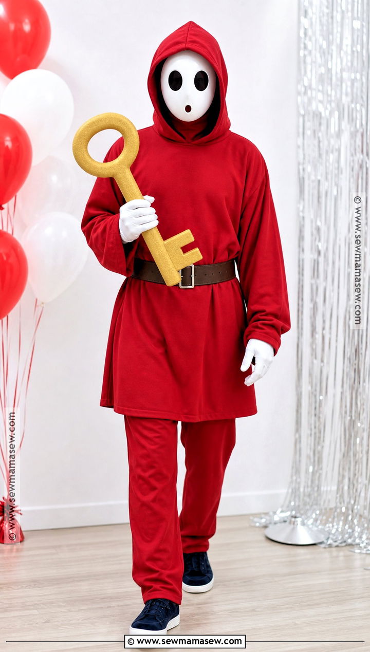 Shy Guy Costume With Red Hood - 30 super mario costume ideas