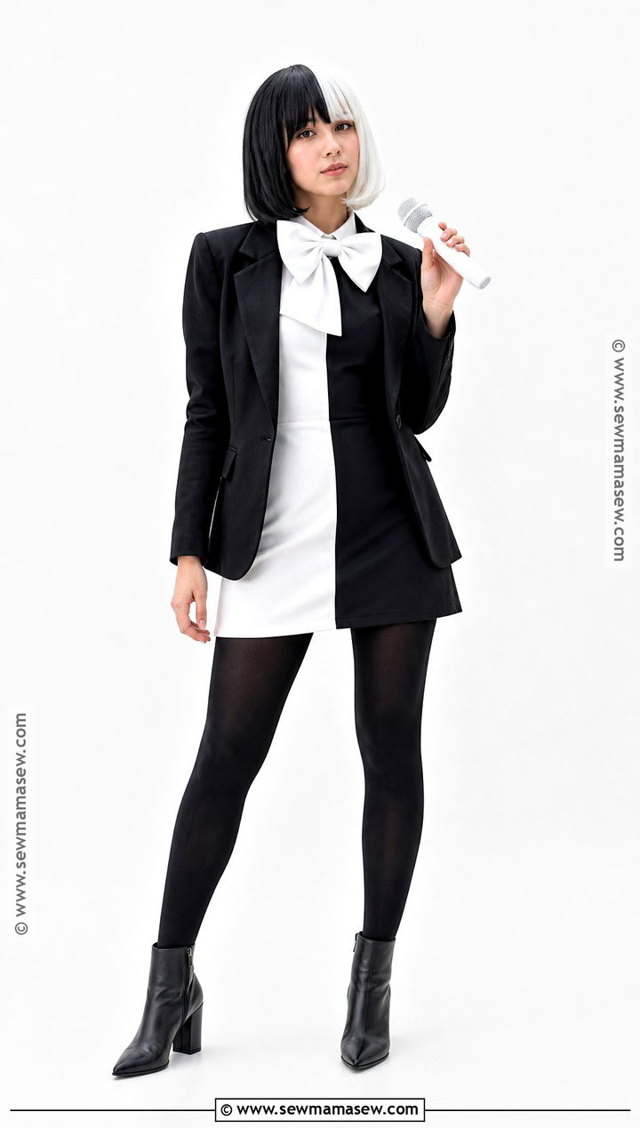 Sia Black And White Wig Costume - 30 musician costume ideas