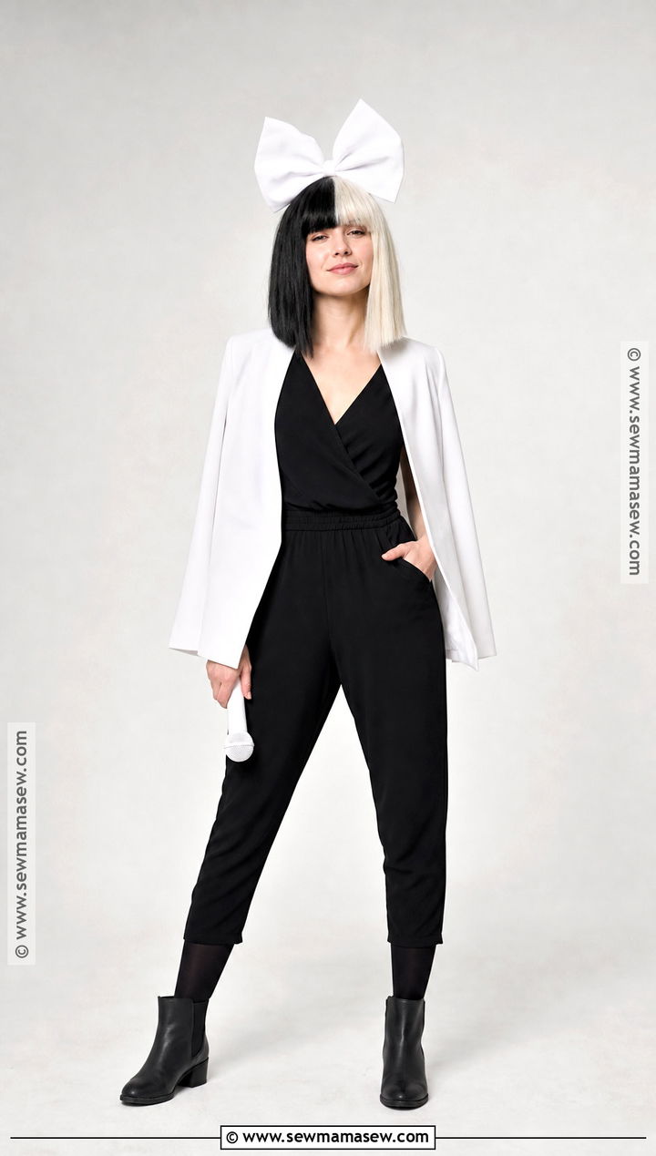Sia Black And White Wig Costume - 35 singer costume ideas