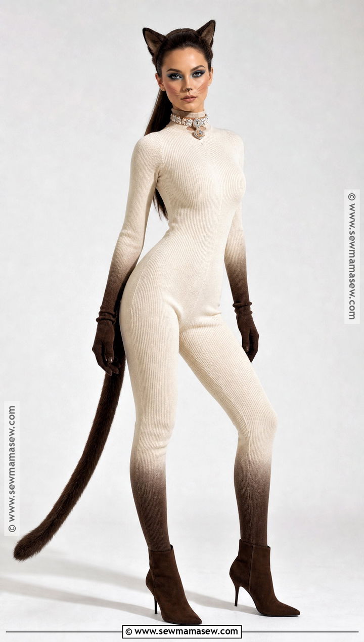 Siamese Cat Costume - 30 Cat Halloween Costumes for Women