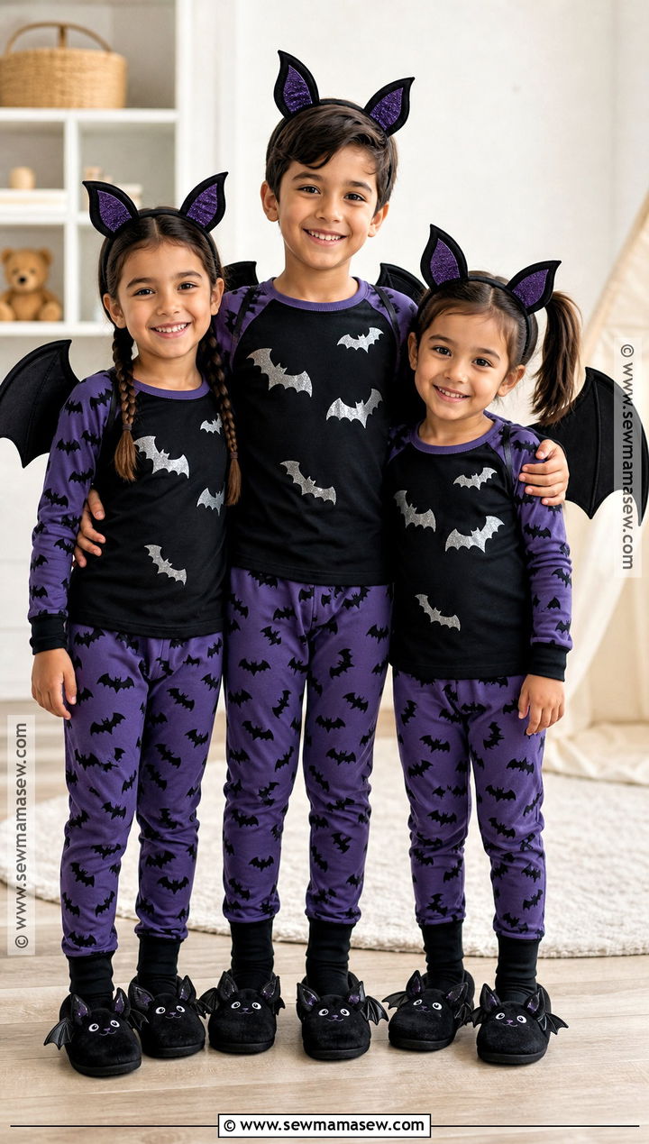 Sibling Bat Matching Halloween Pajamas - 30 matching halloween pajamas
