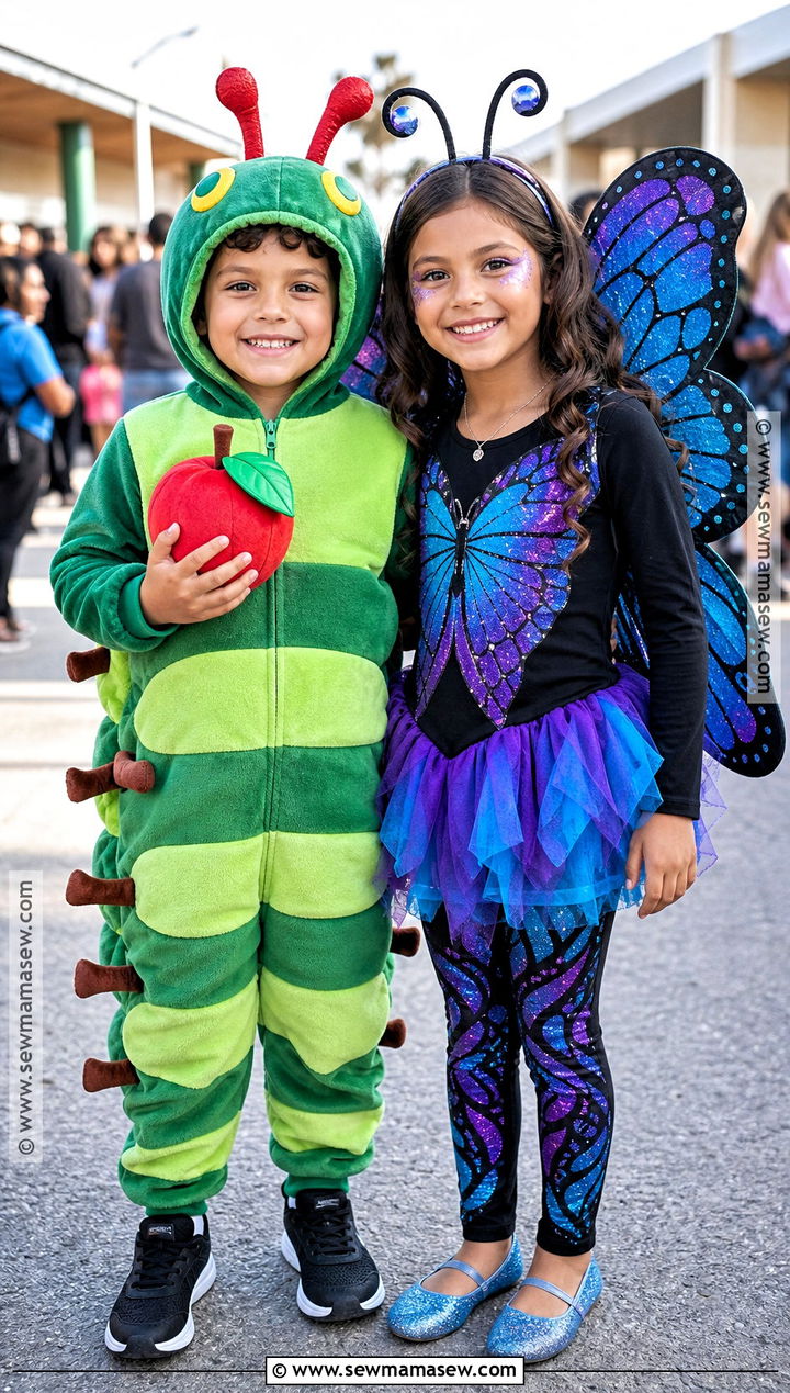 Sibling Caterpillar And Butterfly Costume - 40 hungry caterpillar costume ideas