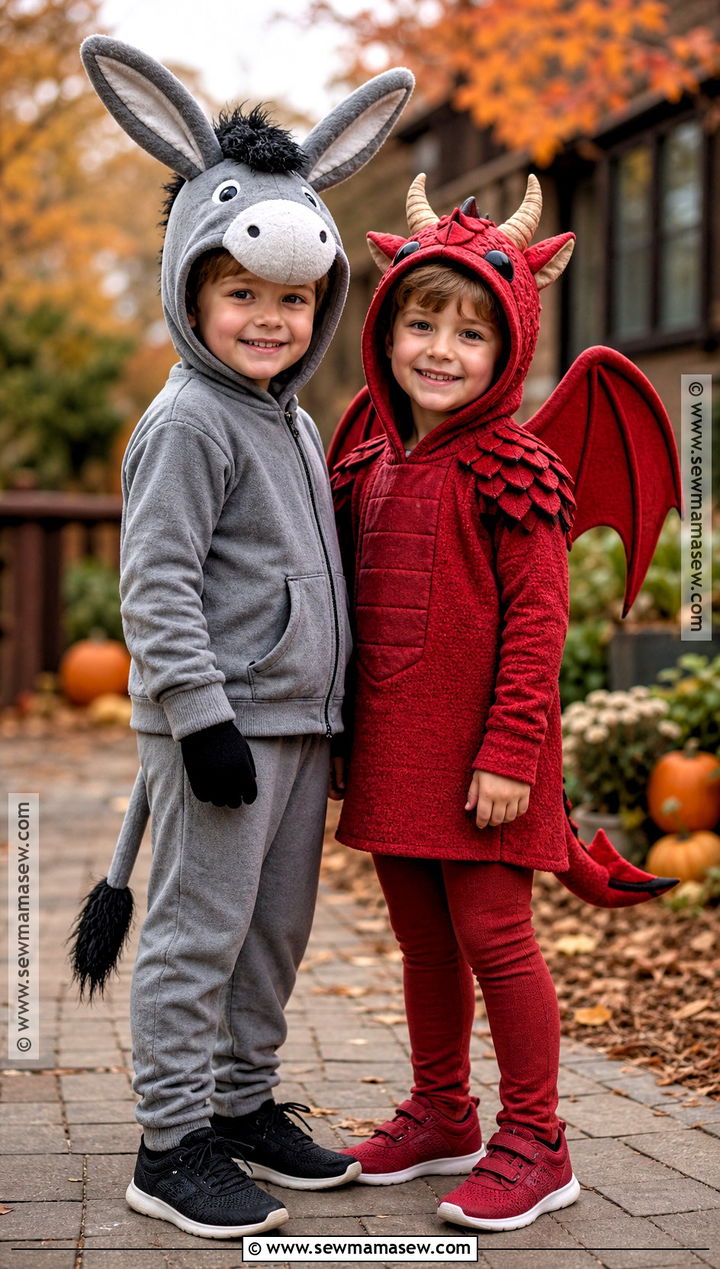Sibling Donkey And Dragon Costume - 35 donkey and dragon costume ideas