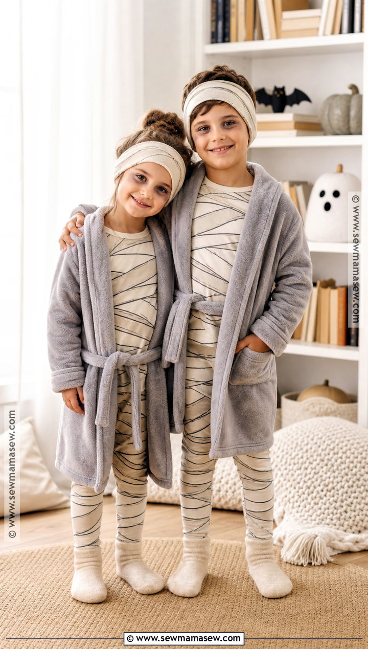 Sibling Mummy Halloween PJs - 30 matching halloween pjs ideas
