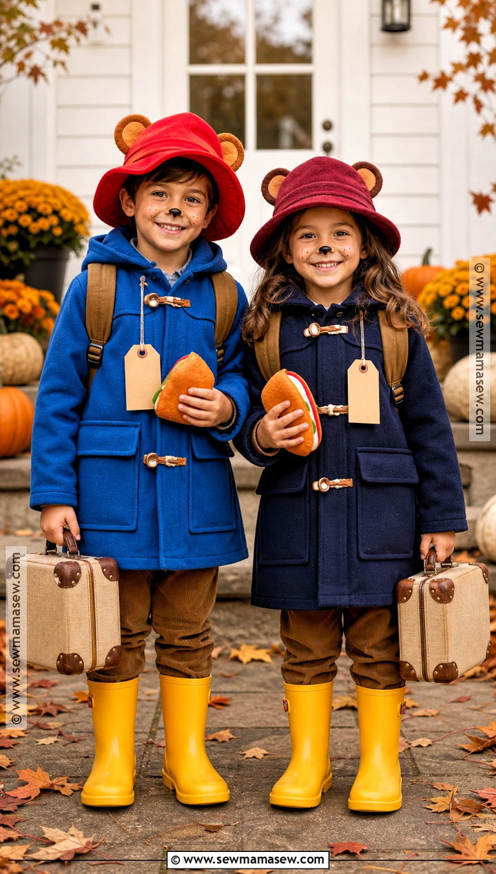 Sibling Paddington Costume Duo - 35 paddington halloween costume ideas