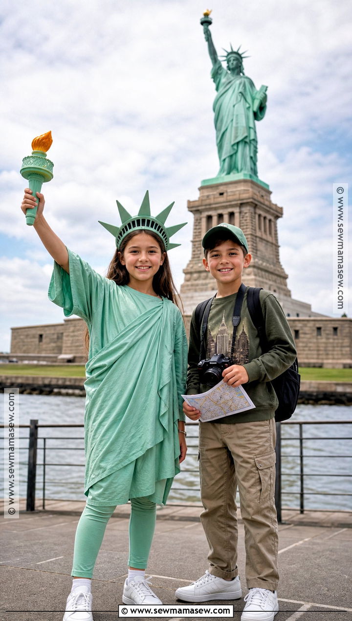 Sibling Statue Of Liberty And Tourist Costume - 30 statue of liberty and tourist costume ideas