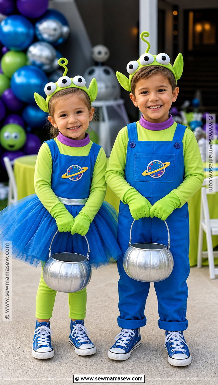 Sibling Toy Story Alien Costume - 30 aliens from toy story costume ideas