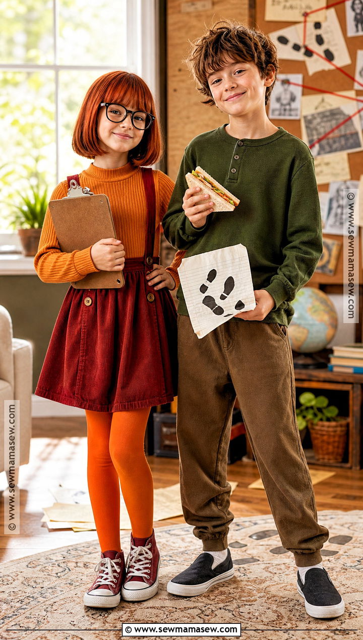 Sibling Velma and Shaggy Costume - 35 velma and shaggy costume ideas