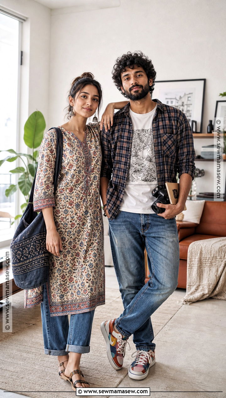 Sid And Aisha Costume From Wake Up Sid - 30 Bollywood Couple Costume Ideas