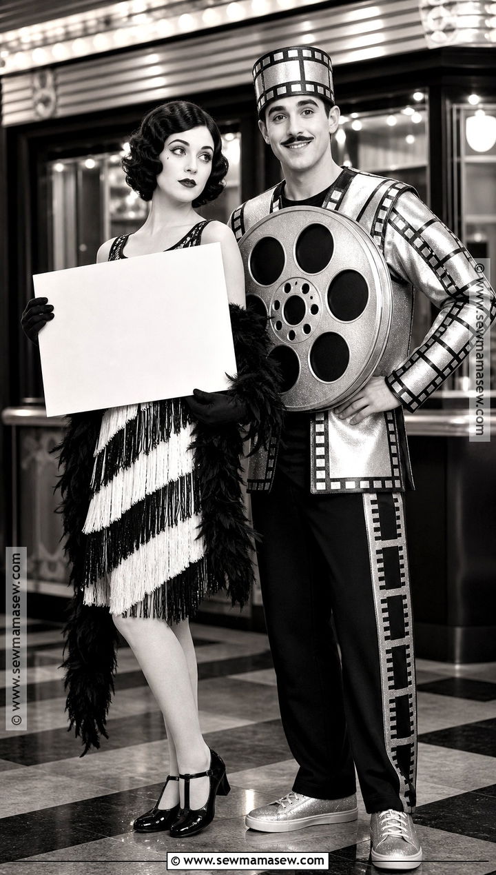 Silent Film Star And Film Reel Duo Costume - 35 unique duo halloween costumes