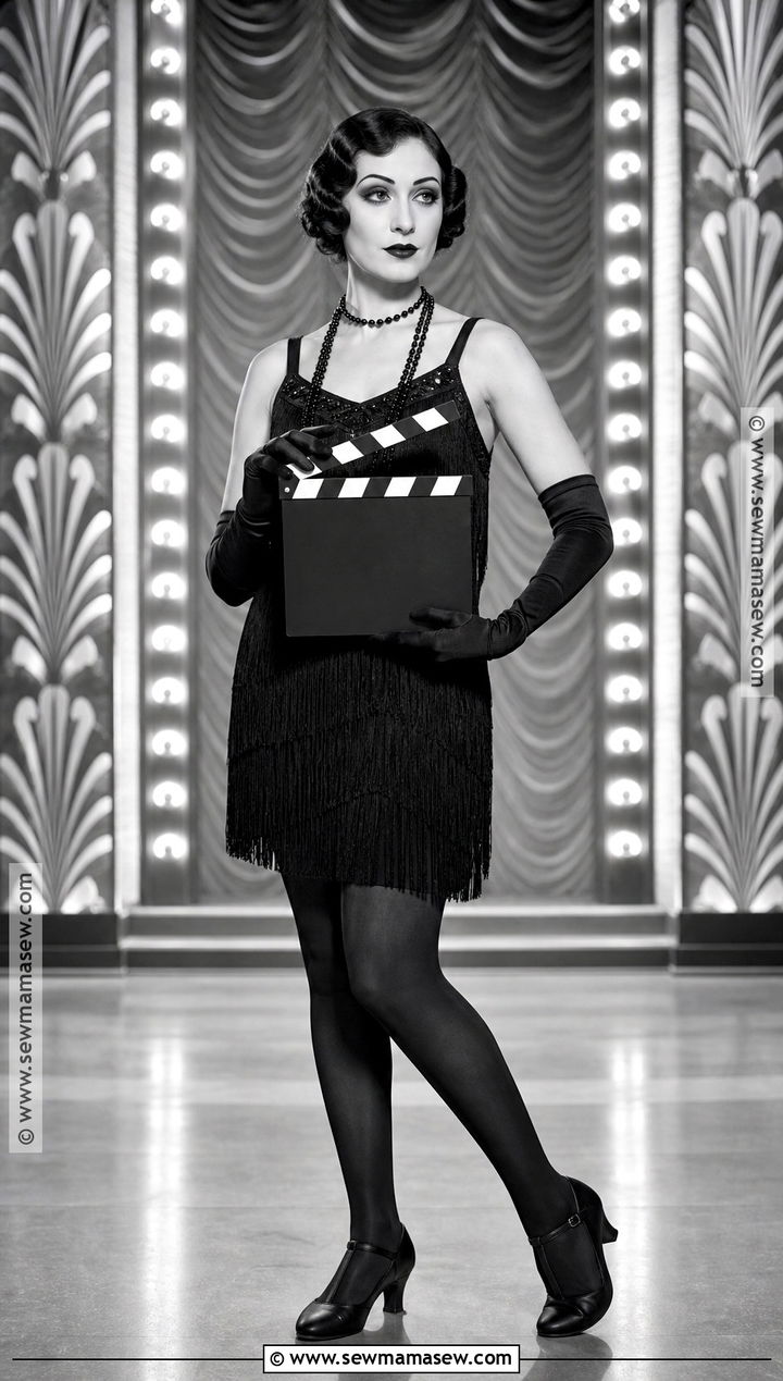 Silent Film Star Costume In Black And Gray - 35 all black costume ideas