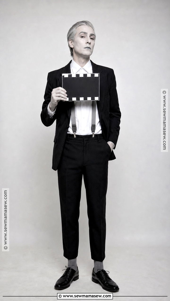 Silent Film Star Costume In Grayscale - 35 halloween costumes single