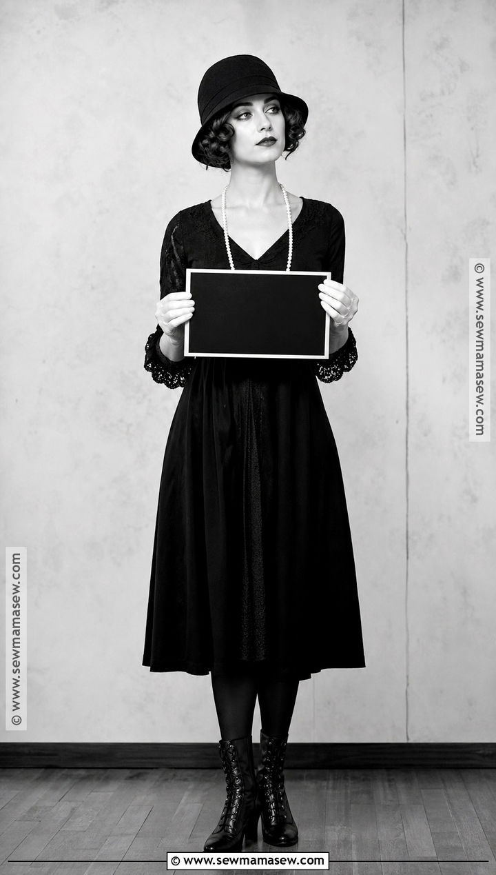 Silent Film Star Costume With Black Dress - 30 costumes with black dress