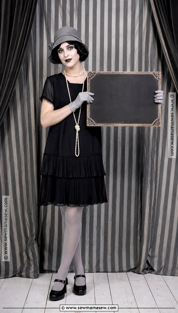 Silent Film Star Costume With Black Dress - 30 Black Dress Halloween Ideas