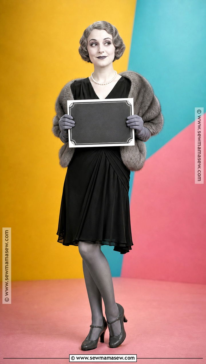 Silent Film Star Costume With Gray Makeup - 40 black dress halloween costume ideas