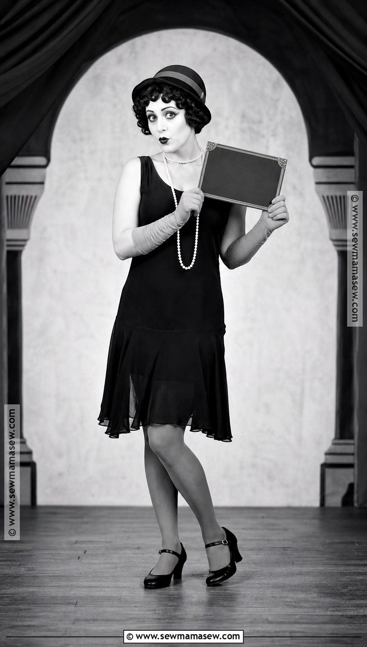 Silent Film Star Costume With Gray Makeup - 35 black dress costume ideas