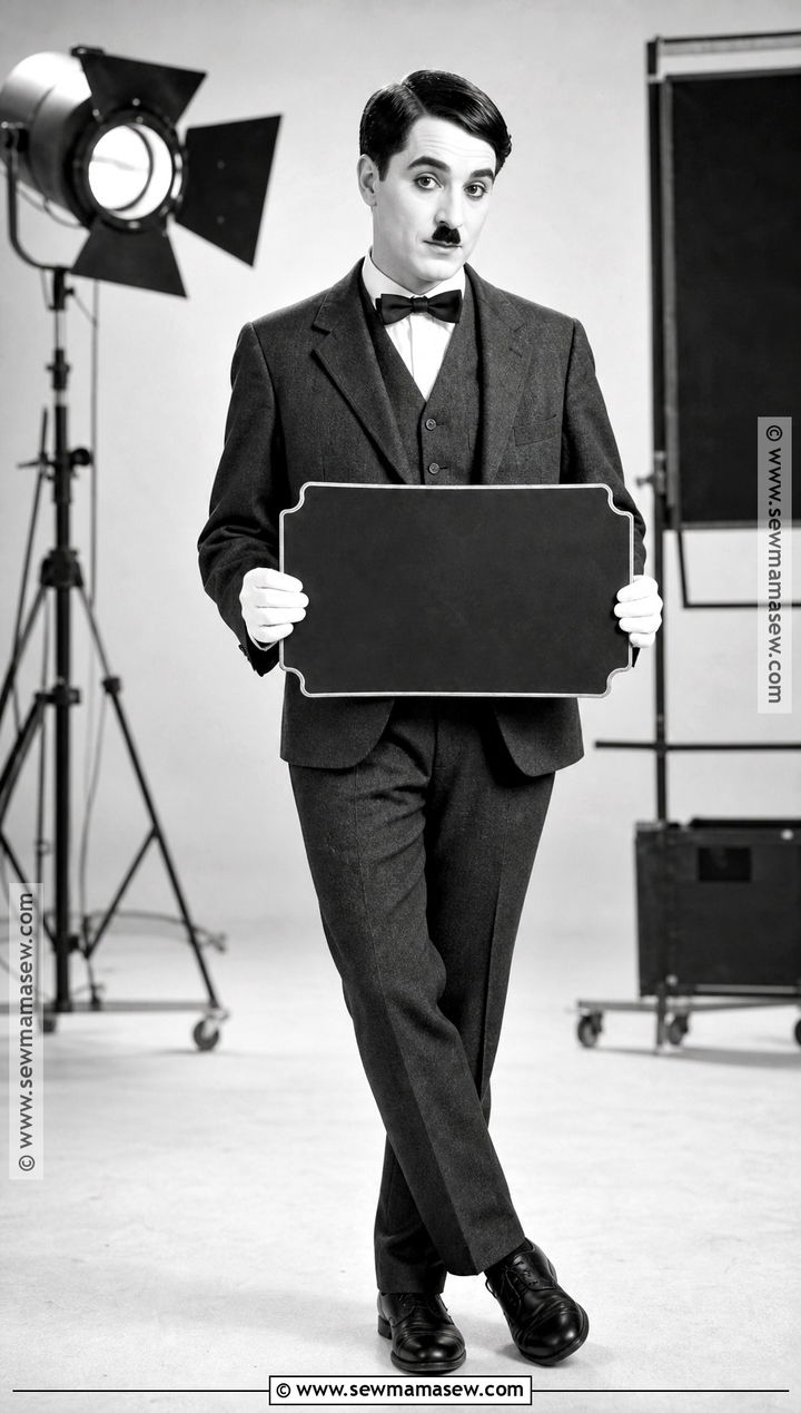 Silent Film Star Costume With Monochrome Suit - 30 costume party aesthetic ideas