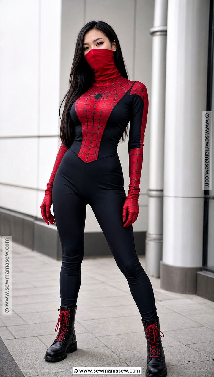 Silk Costume With Red Face Covering - 35 Super Hero Costumes for Women