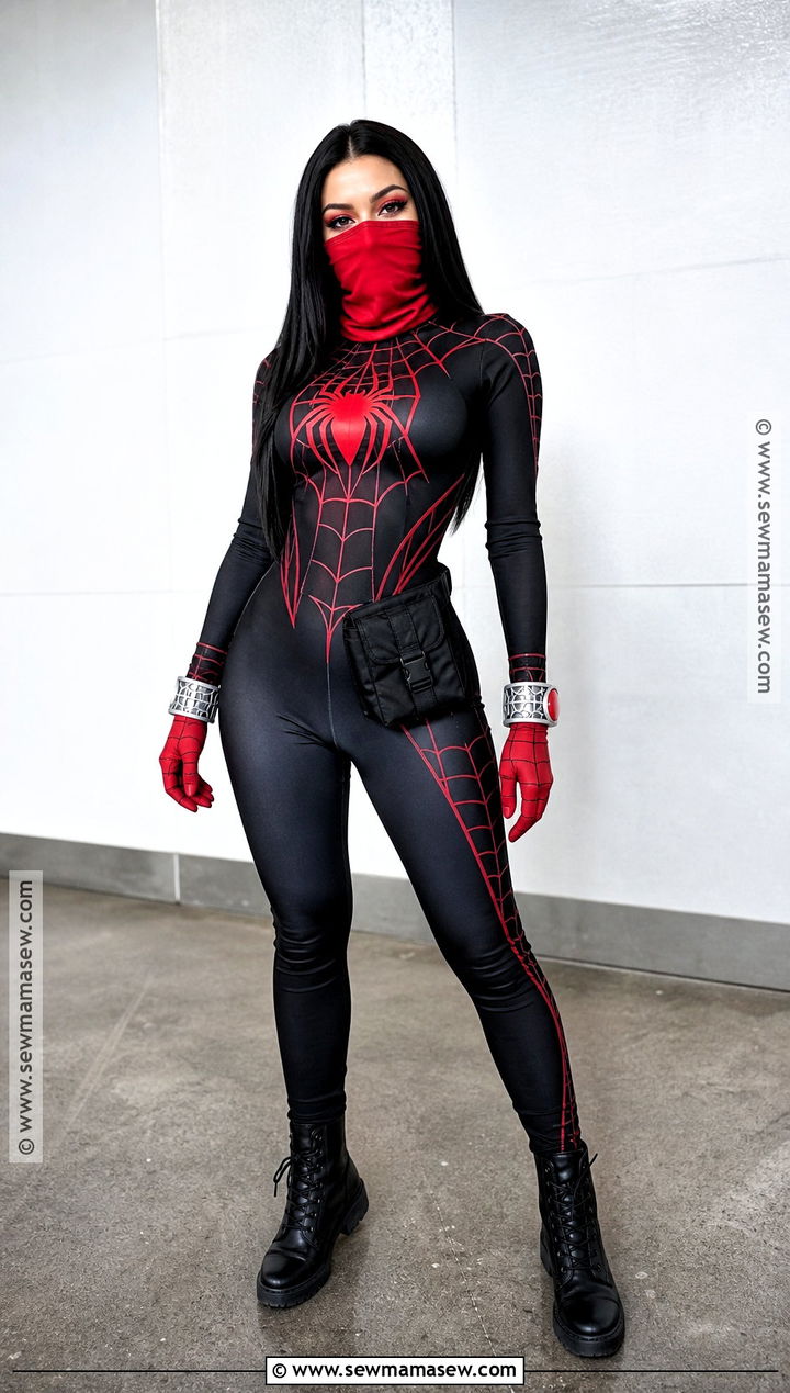 Silk Inspired Black And Red Spider Woman Costume - 30 spider woman costume ideas