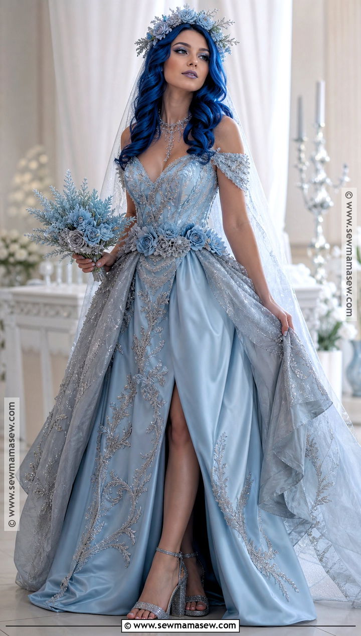 Silver Blue Emily Corpse Bride Dress - 30 Emily Corpse Bride Dress Ideas
