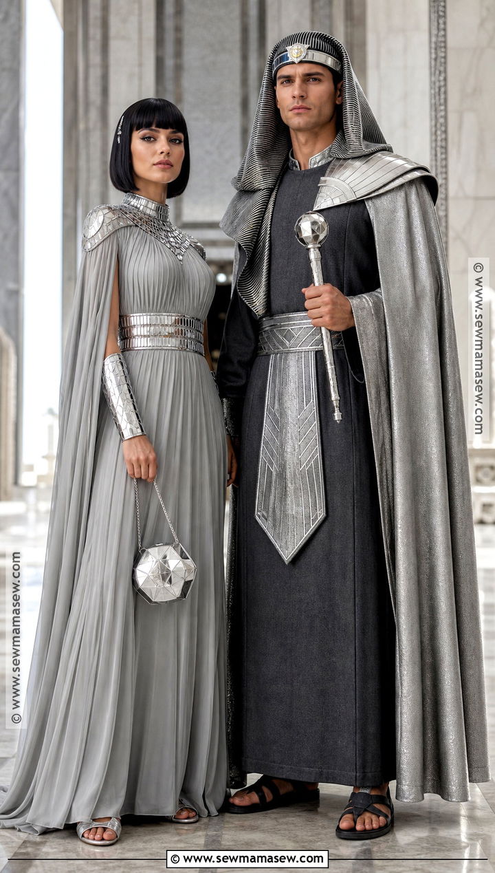 Silver Cleopatra Royal Couple Costume - 30 cleopatra couple costume ideas