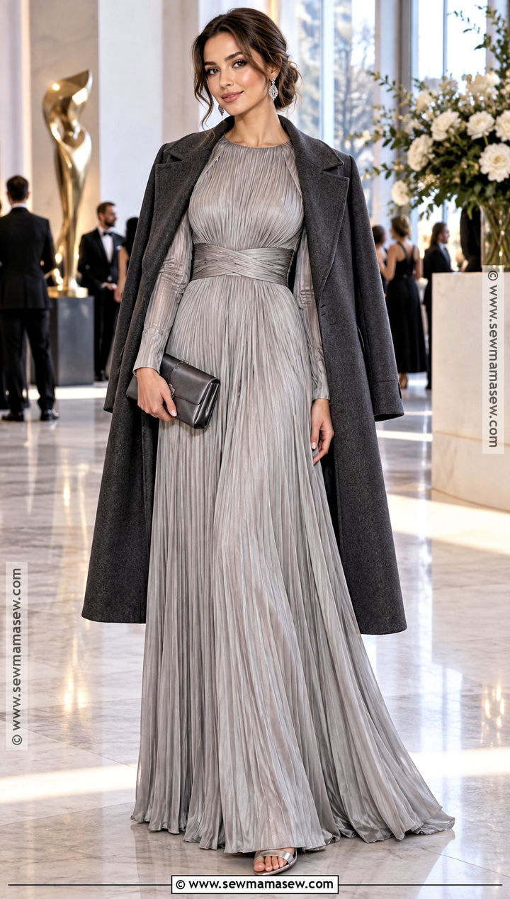 Silver Gray Pleated Gown - 25 fall formal dresses