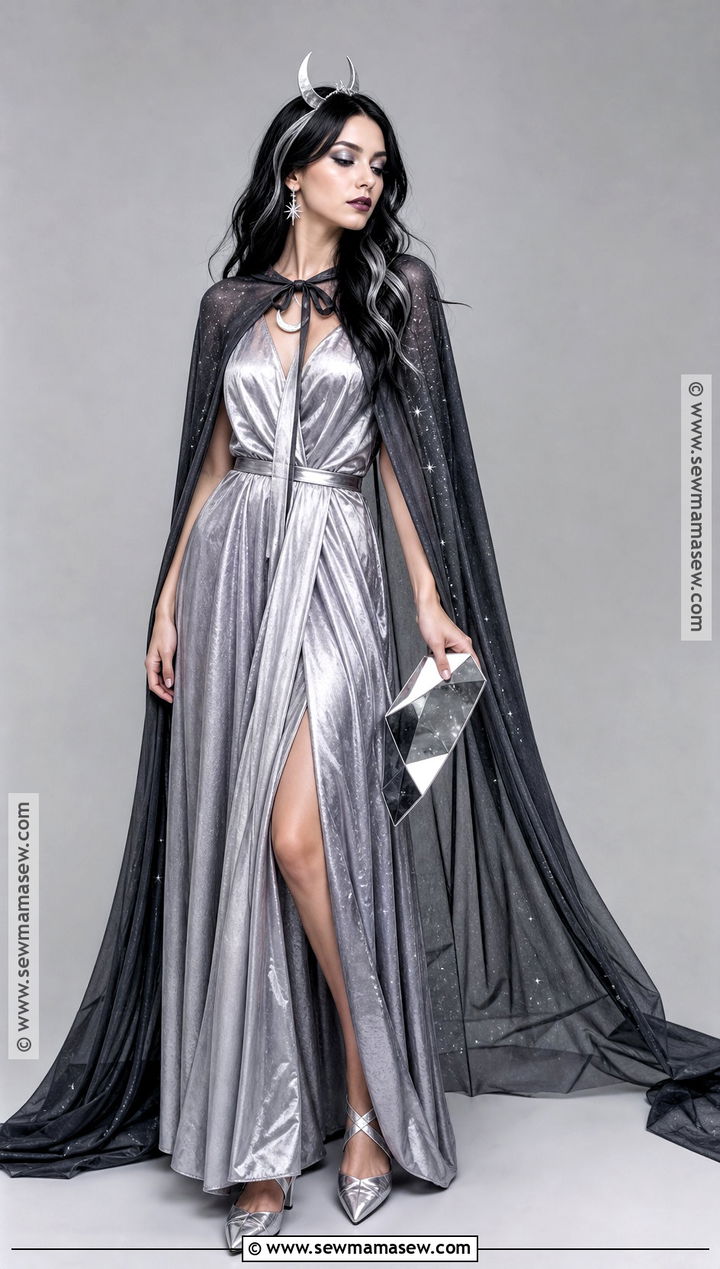 Silver Moon Lilith Costume With Gray Gown - 30 Lilith Costume Ideas