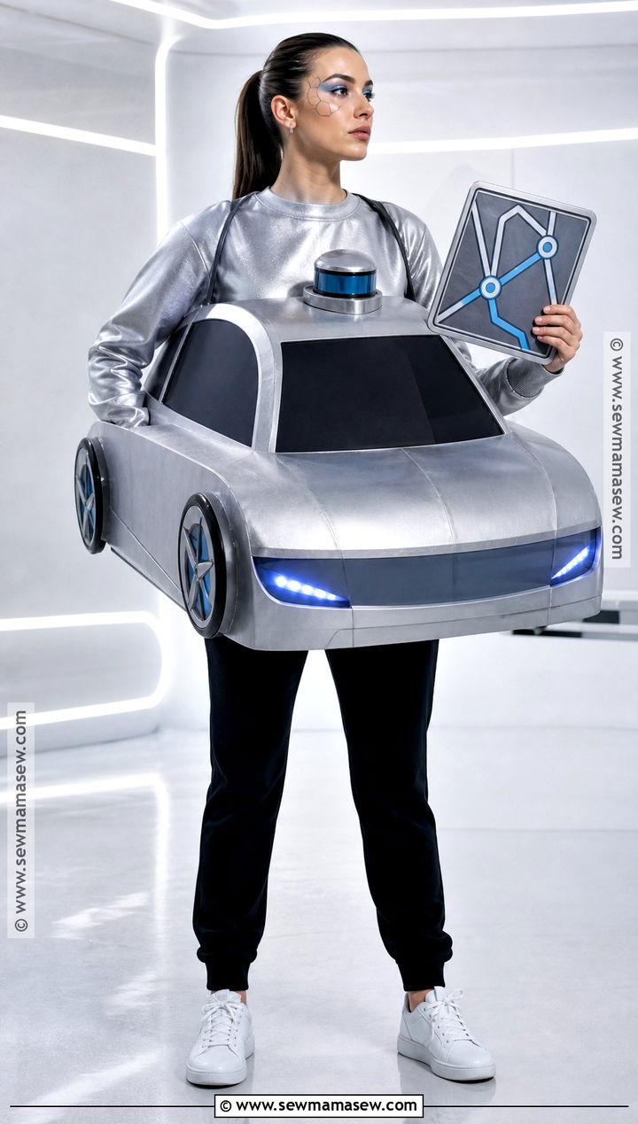 Silver Self Driving Car Costume - 30 car costume ideas