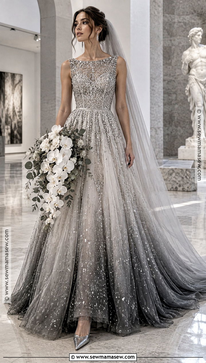 Silver To Charcoal Ombre Wedding Dress - 15 fall ombre wedding dress ideas