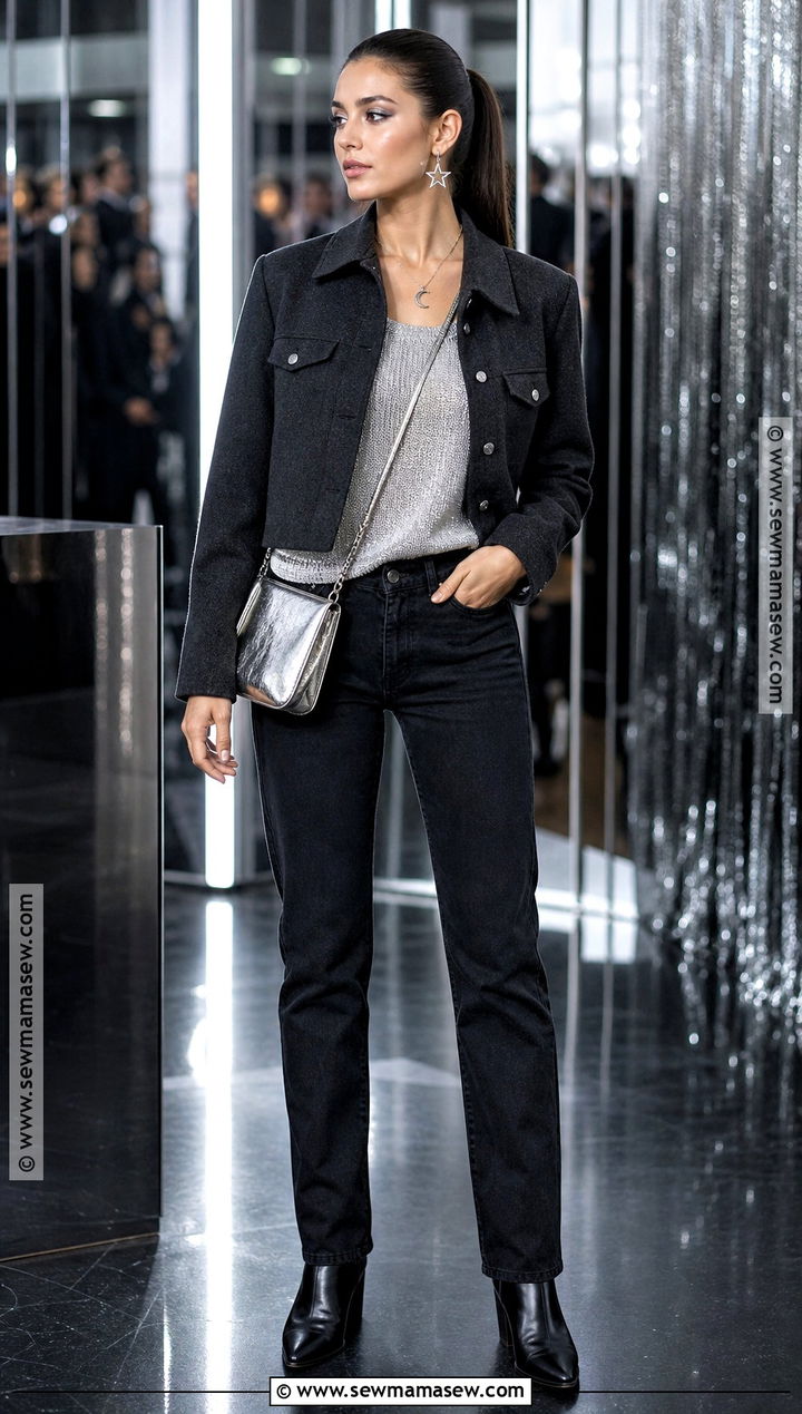 Silver Top And Black Jeans Outfit - 35 casual halloween outfits