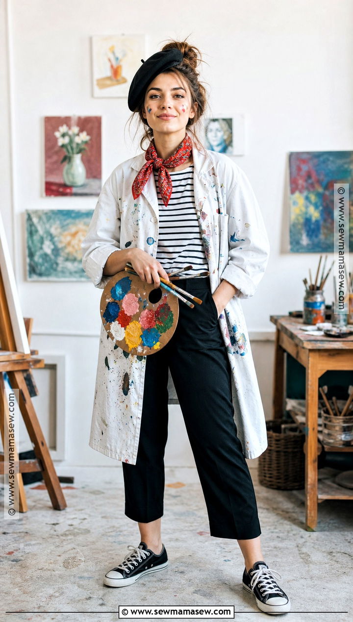 Simple Artist Costume With Paint Palette - 40 Simple Halloween Costumes for Women