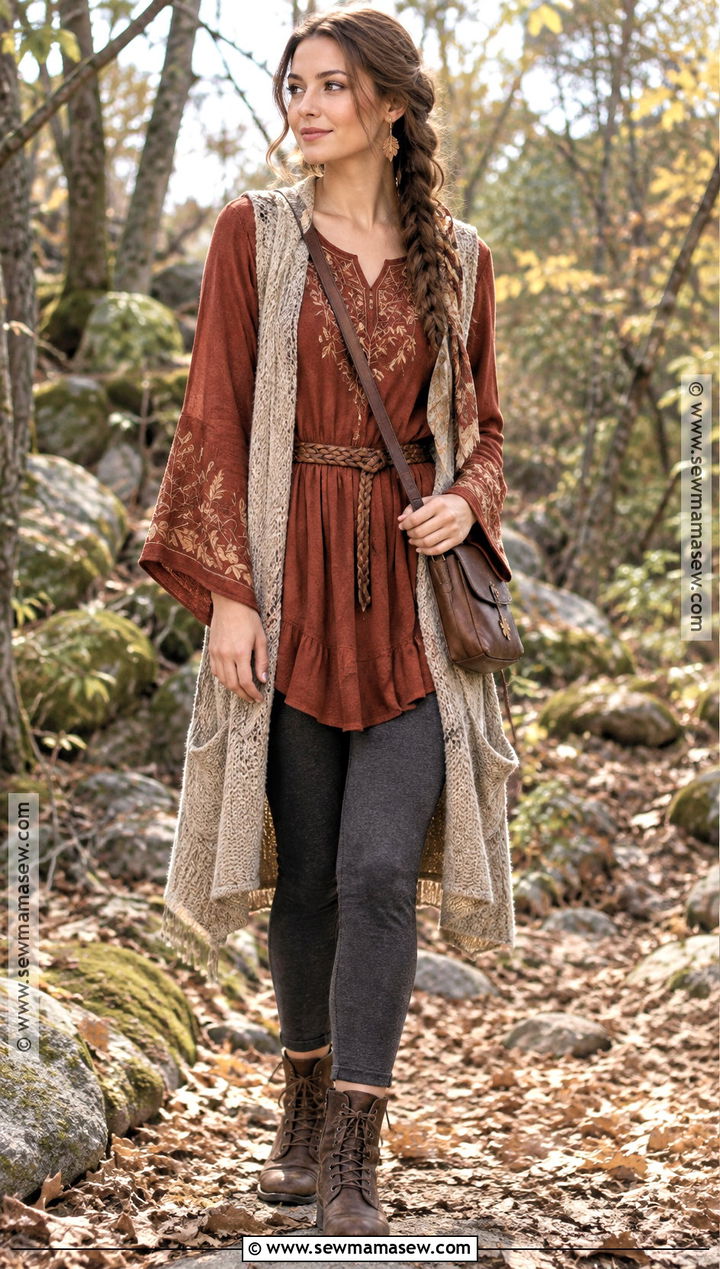 Simple Autumn Fairy Tunic And Leggings Outfit - 15 autumn fairy aesthetic outfits