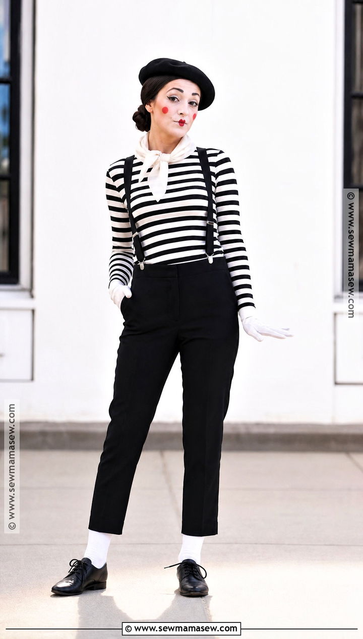 Simple Black And White Mime Halloween Outfit - 30 Simple Halloween Outfit Ideas