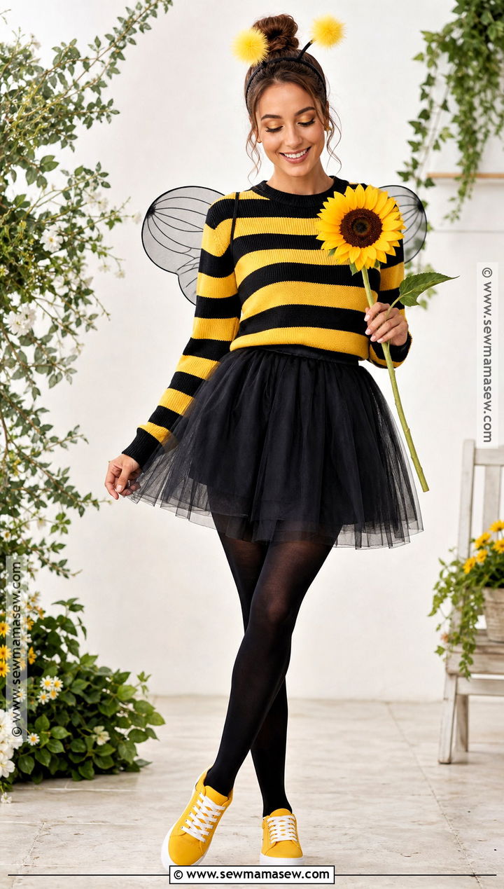 Simple Bumblebee Costume With Striped Top - 40 Simple Halloween Costumes for Women