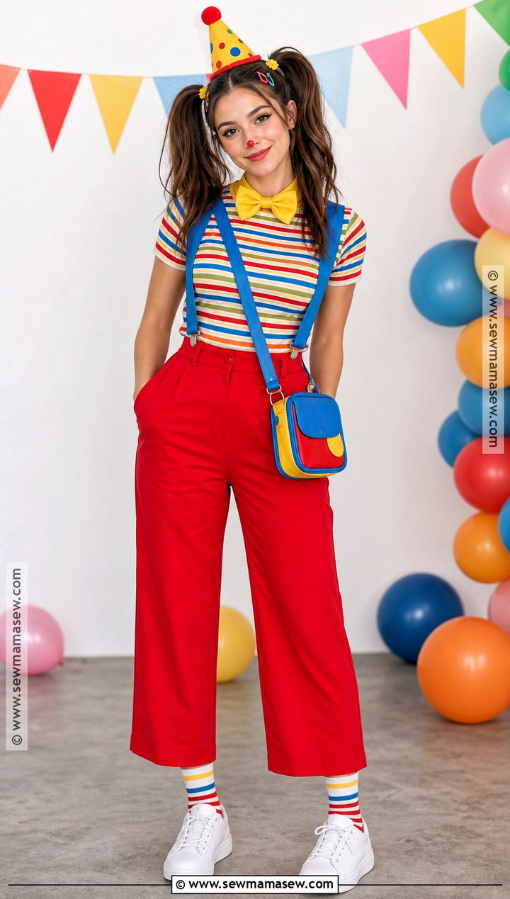 Simple Colorful Clown Halloween Outfit - 30 Simple Halloween Outfit Ideas