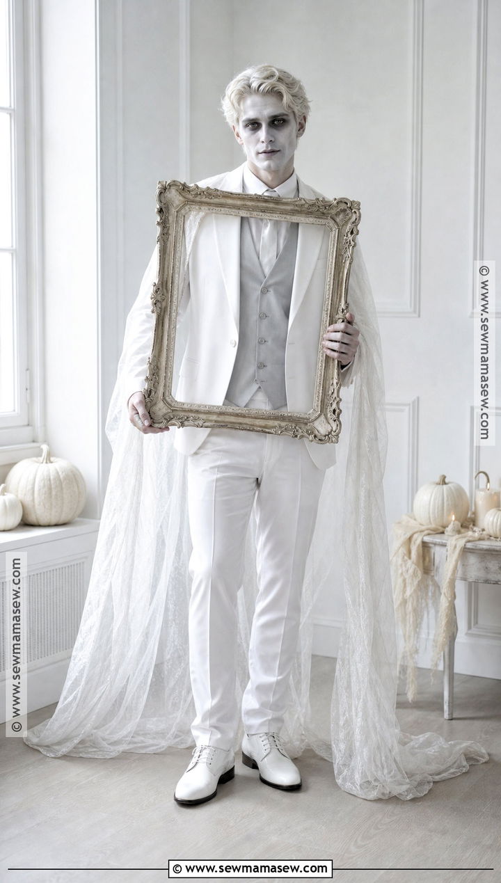 Simple Ghost Costume With White Suit - 50 men halloween costumes