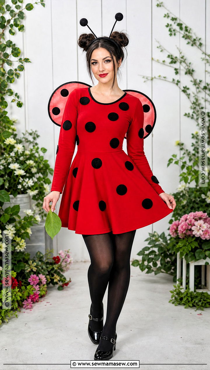 Simple Ladybug Costume With Red Dress - 40 Simple Halloween Costumes for Women
