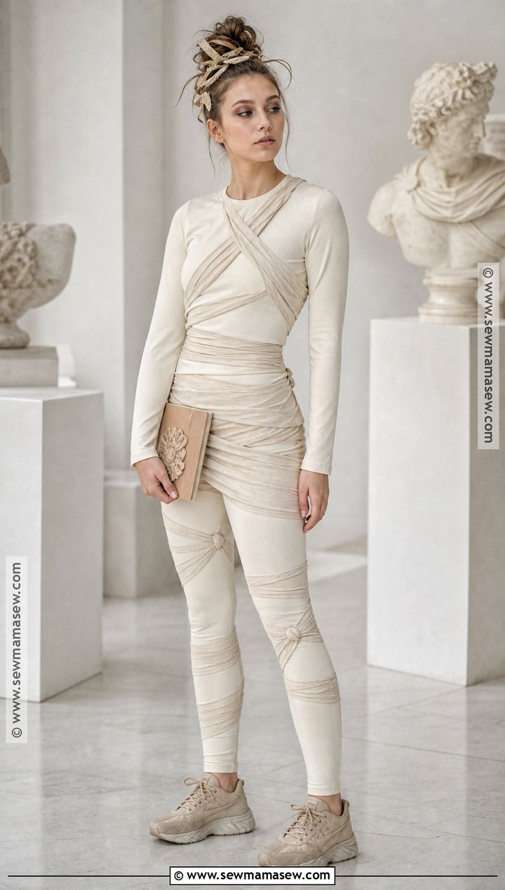 Simple Mummy Costume With Beige Layers - 40 Simple Halloween Costumes for Women