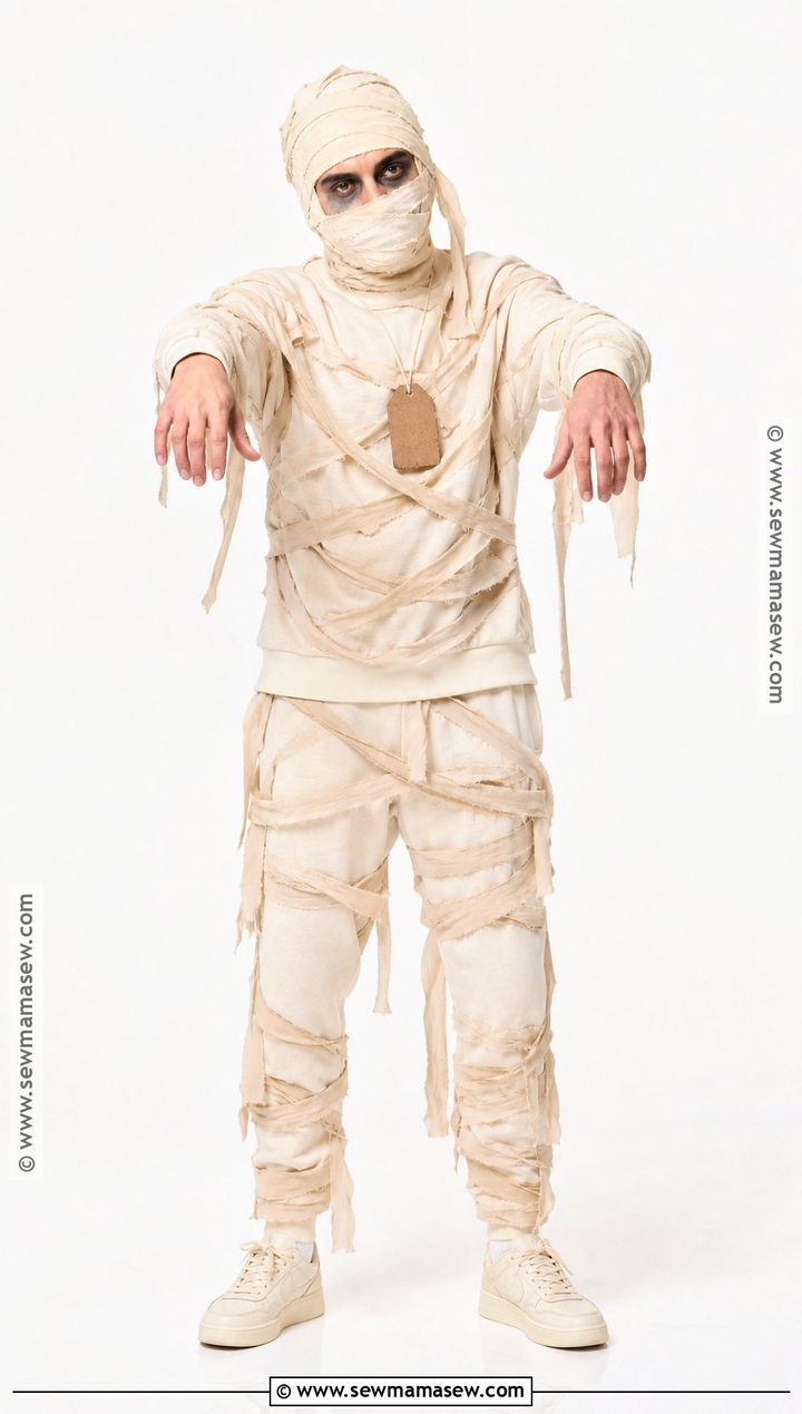 Simple Mummy Costume With Fabric Strips - 50 simple halloween costumes