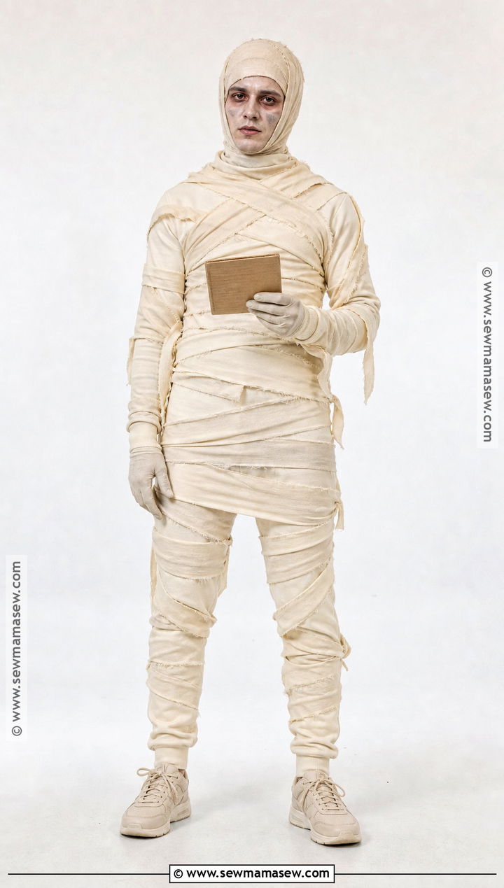 Simple Mummy Costume With Fabric Strips - 35 basic halloween costume ideas