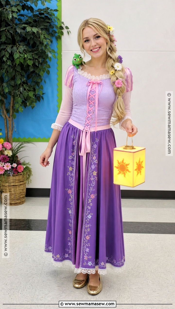 Simple Rapunzel Costume With Purple Skirt - 40 repunzle costume idea