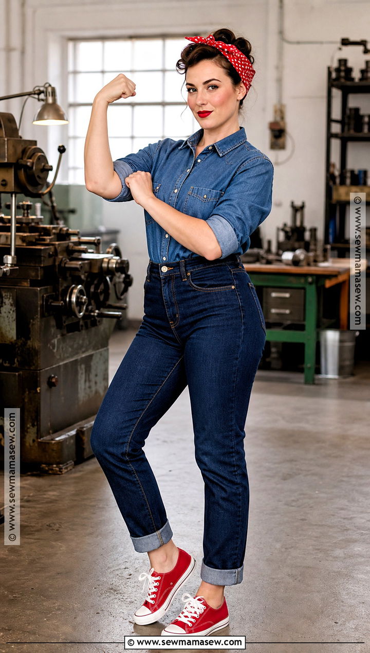 Simple Rosie The Riveter Costume - 40 Simple Halloween Costumes for Women